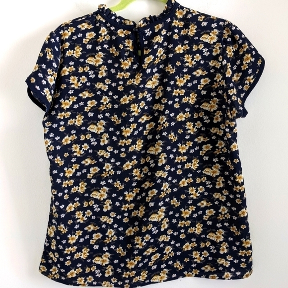 KEBUNUO Navy Blue Asian Style Short Sleeve Top XL/ M - Picture 3 of 12